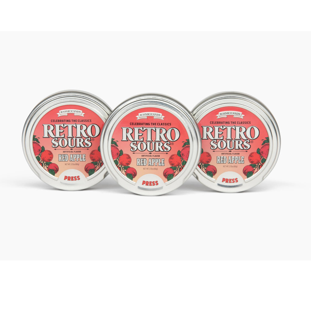 Retro Sours | Hard Tangy Candy | Brought To You By Iconic Candy (1, Red Apple)
