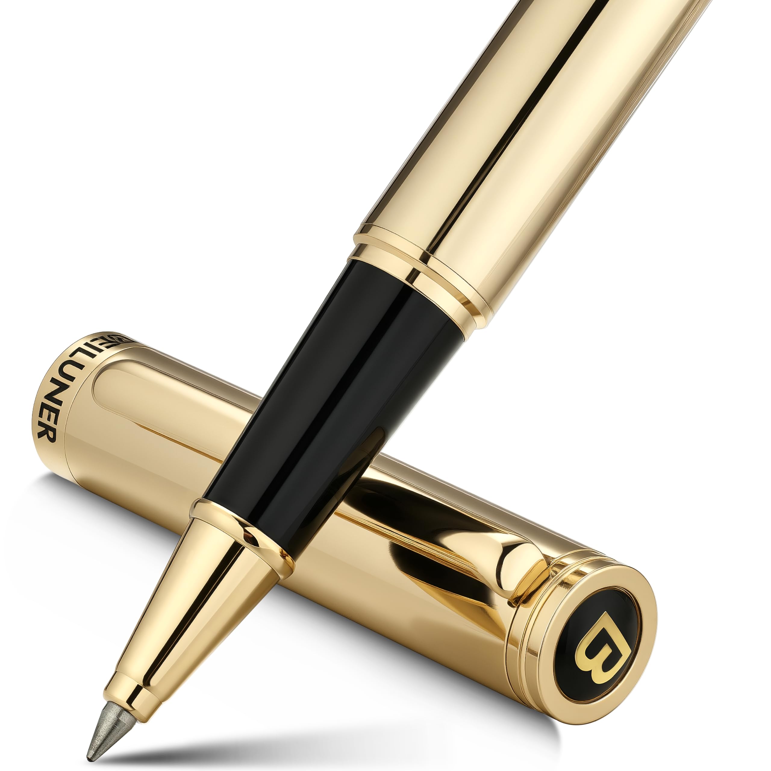 BEILUNER Luxury Rollerball Pen,24K Gold Trim,Noble and Elegant Designs,Schneider Ink Refill, Best Roller Ball Pen Gift Set for Men & Women, Professional, Executive Office, Nice Pens