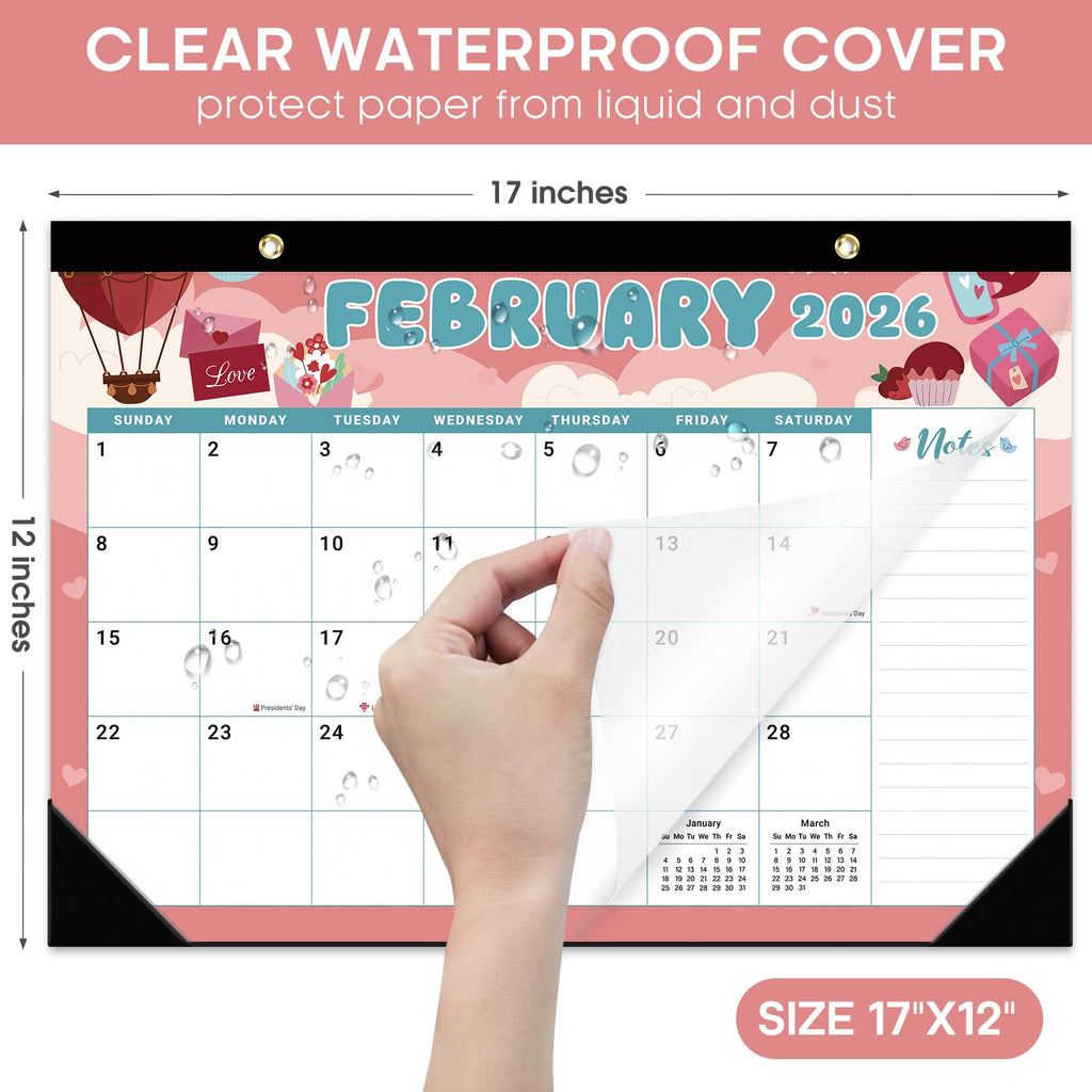 Desk Calendar 2026-2027, 21-Month Calendar Runs Until June 2027, Large 17" x 12" Monthly Desktop & Wall Calendar for Home & Office - Floral
