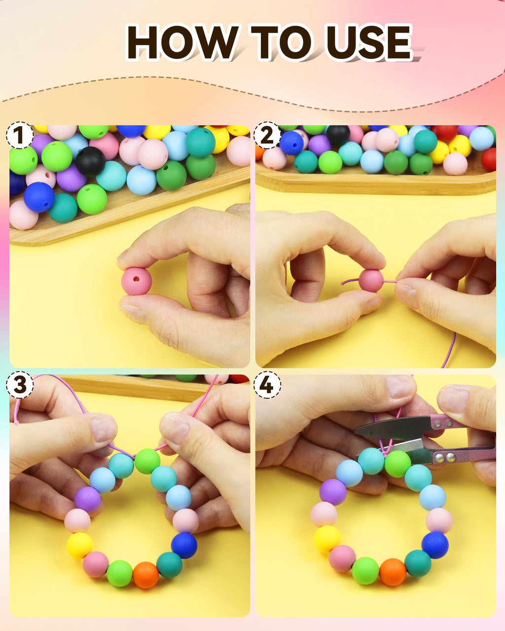 180PCS FIVEIZERO Silicone Beads – 30 Colors 12mm Round Rubber Beads Bulk for DIY Crafts, Keychain Accessories & Jewelry Making | Soft Silicone, Seamless Finish, Easy to String, Fade Resistant, Durable for Daily Use