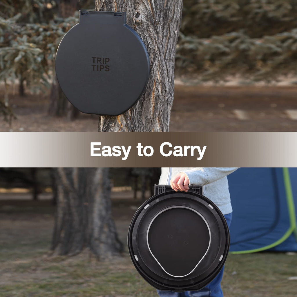 TRIPTIPS Portable Toilet with Soft Cushion, 5 Gallon Rotatable Lid, Adults and Kids Camping Toilet Seat for 5 Gal Bucket