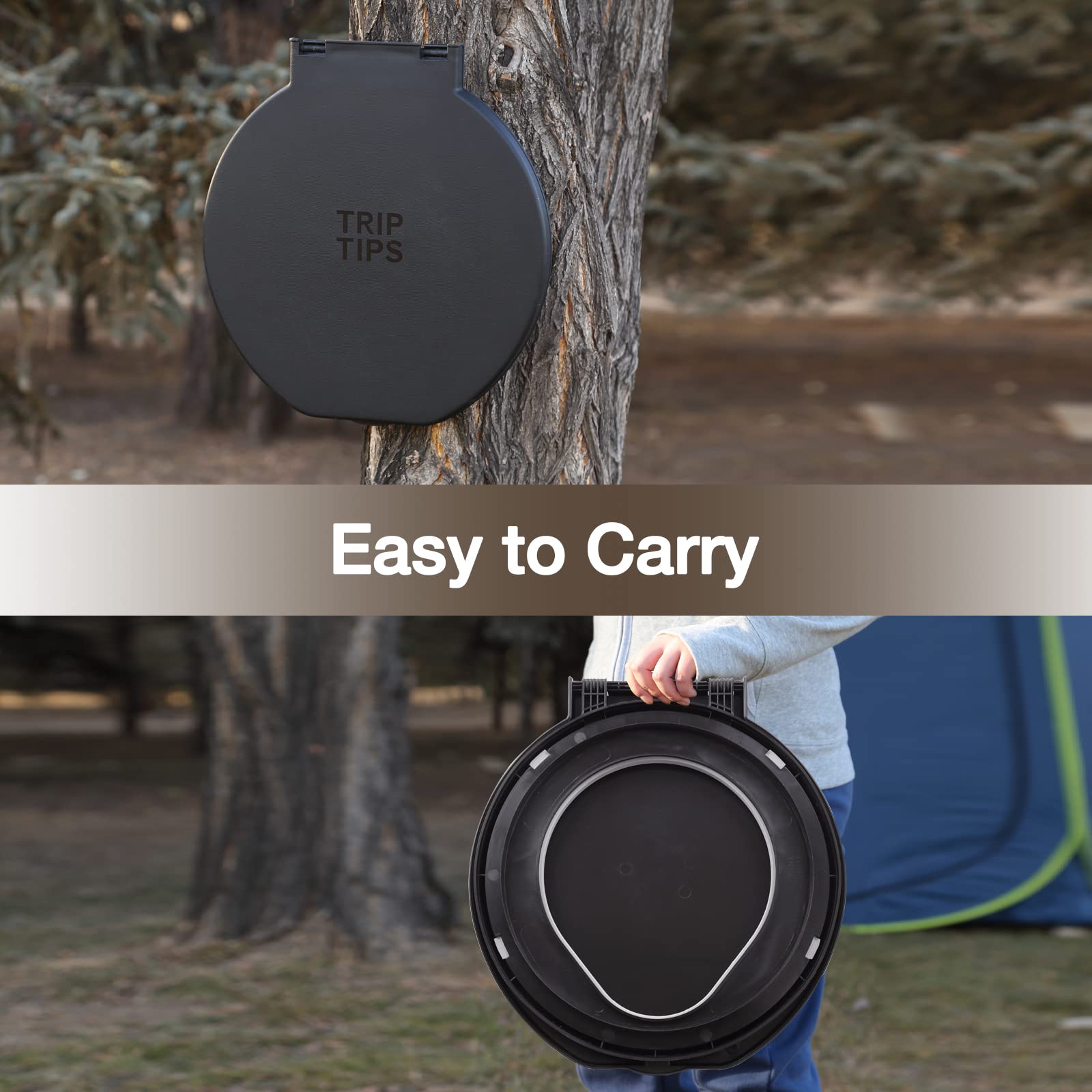 TRIPTIPS Portable Toilet with Soft Cushion, 5 Gallon Rotatable Lid, Adults and Kids Camping Toilet Seat for 5 Gal Bucket