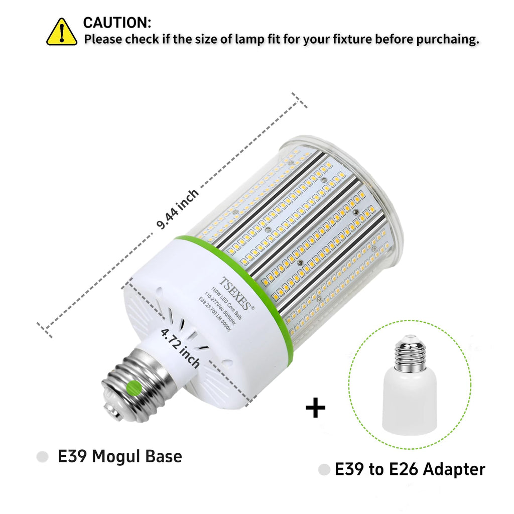 TSEXES 1000W Equivalent LED Corn Bulb, 300W E39 Mogul Base,42,000 Lumen Replacement Metal Halide/HID/HPS,5000K Daylight for Garage Warehouse Parking Light