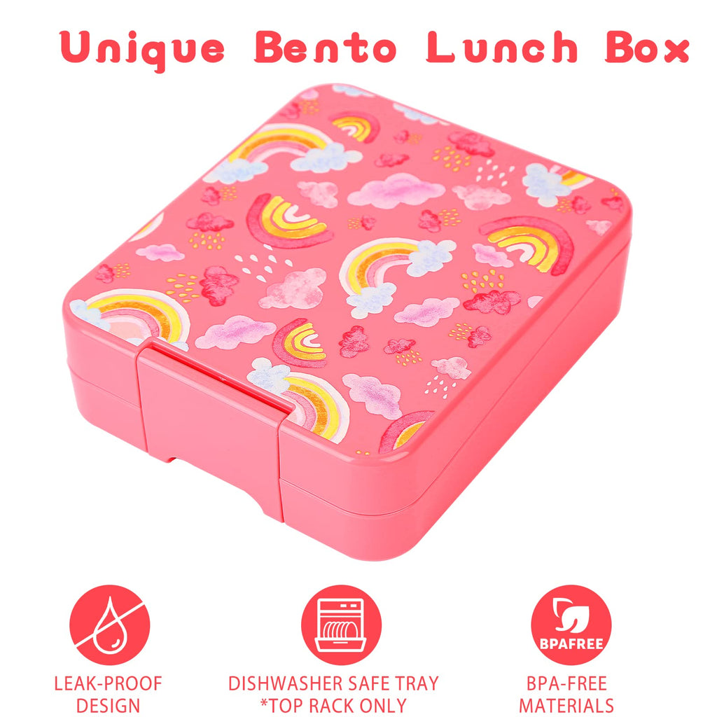 Bento Lunch Box Set for Kids with 10oz Soup Thermo, Leak-Proof Lunch Containers with 4 Compartment, Kids Thermo Hot Food Jar and Insulated Lunch Bag for Kid to School,BPA-Free(Basketball)