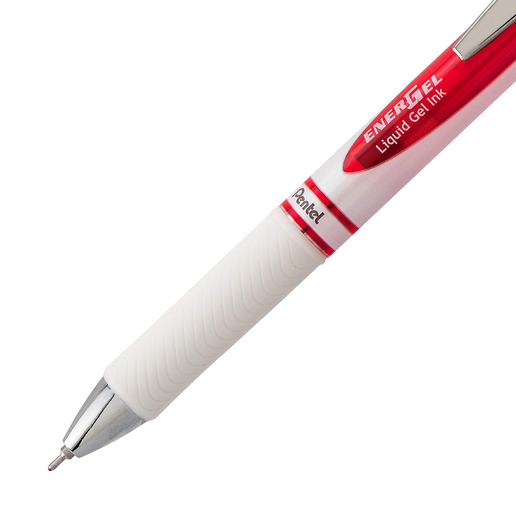 Pentel EnerGel Pearl RTX Retractable Liquid Gel Pen, (0.7mm), Medium Line, Needle Tip, Black Ink, Pack of 2 (BLN77WBP2A)