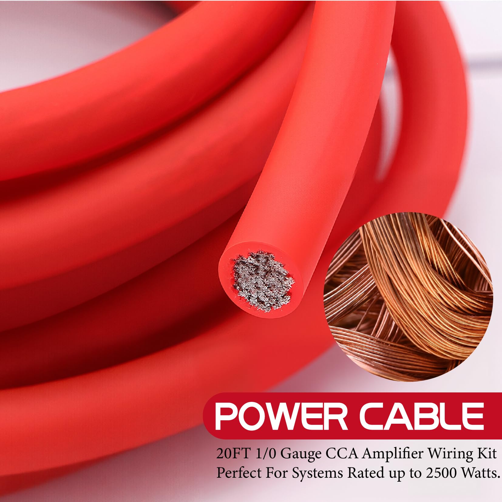 0 Gauge Amp Wiring Kit,3000 Watt Amplifier Sub Installation Kit Make Connections and Brings Power to Your Radio,Subwoofers and Speakers