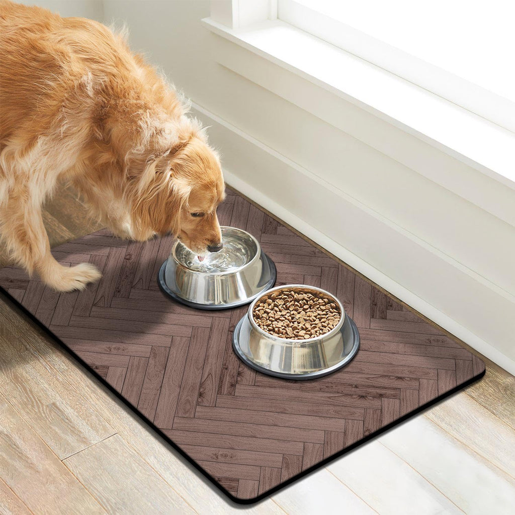 Dog Food Mats for Floors Absorbent, Pet Cat Food Mat - Quick Dry Dog Bowl Mats for Food and Water, Eco-Friendly Boho Pet Supplies