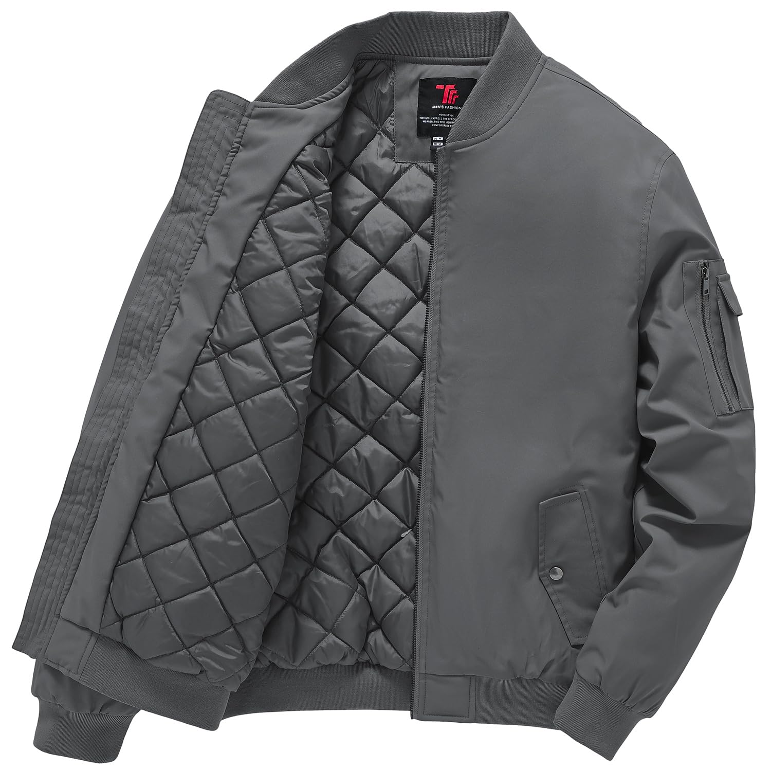 Gopune Men's Windproof Bomber Jacket Warm Water Resistant Windbreaker Winter Outwear Quilted Jackets Coats
