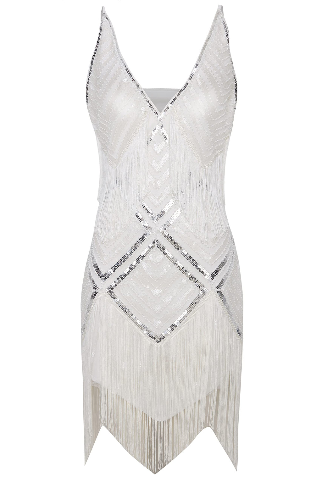 BABEYOND Women's 1920s Flapper Dress V Neck Slip Dress Roaring 20s Great Gatsby Dress for Party