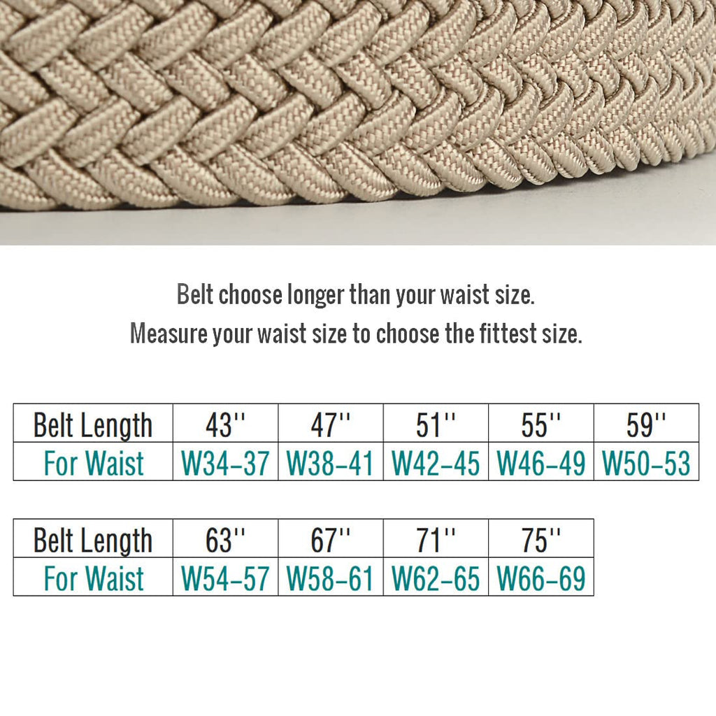 Plus Size 43'' to 75'' Mens Elastic Stretch Belts Big and Tall Belt