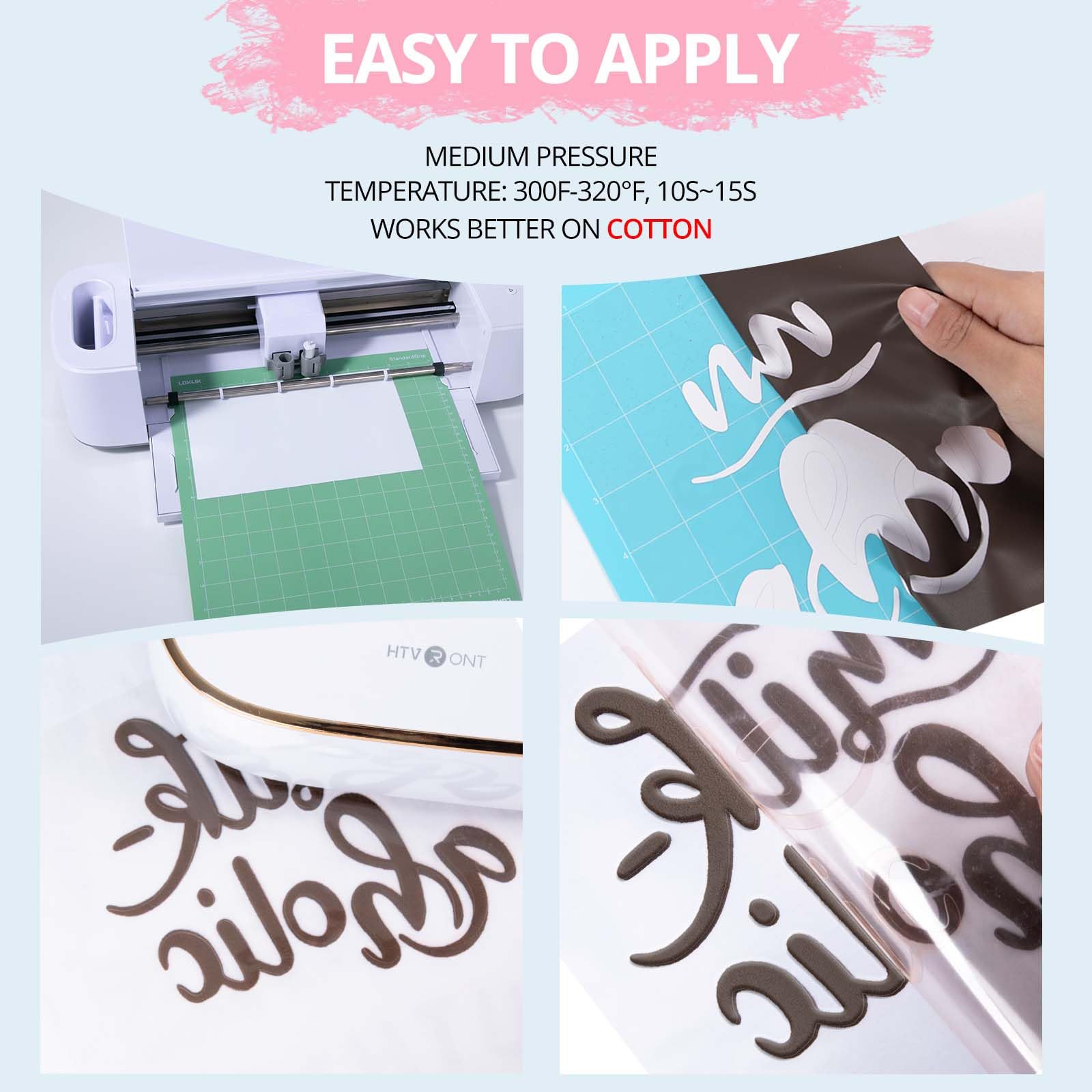 HTVRONT Smart Iron On Vinyl, Black HTV - 13" x 3FT Heat Transfer Vinyl - HTV Vinyl Compatible with Cricut Maker & Explore – Matless Cutting for Long Cuts, Easy to Cut & Weed for Heat Transfer Design