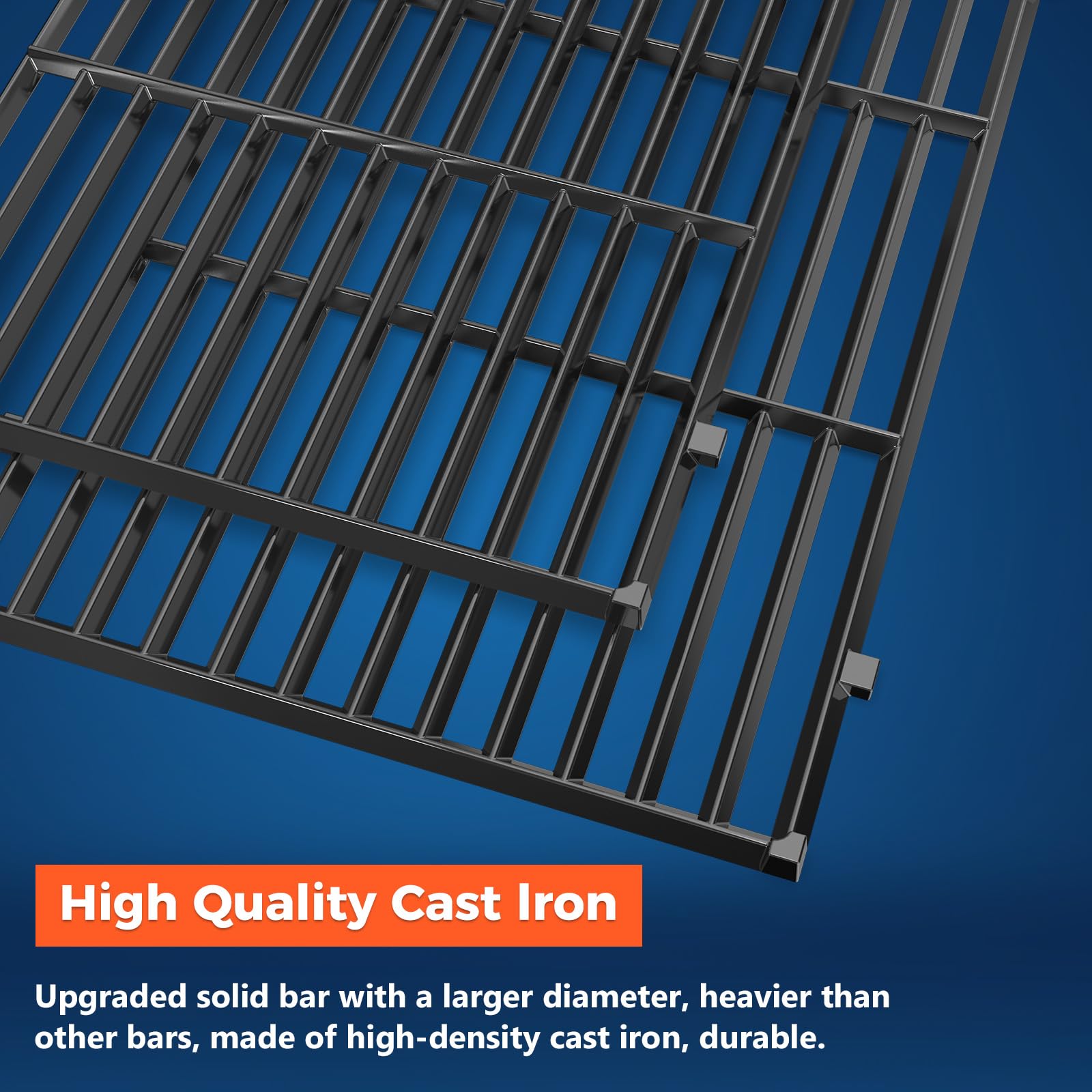 Grill Parts for Weber Genesis 300 Grills with Front Control Knob, Grill Grates for Genesis E310 S310 E/S320 E/S330, 17.5" Flavorizer Bars&Heat Deflectors, 19.5" Grill Grates for Weber 7524 7621 65505