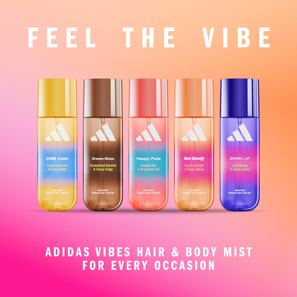 adidas Vibes Chill Zone Fragrance Hair & Body Mist for Women, Mood-Boosting, Notes of Lavender & Vanilla, For Any Occasion, 7.9oz