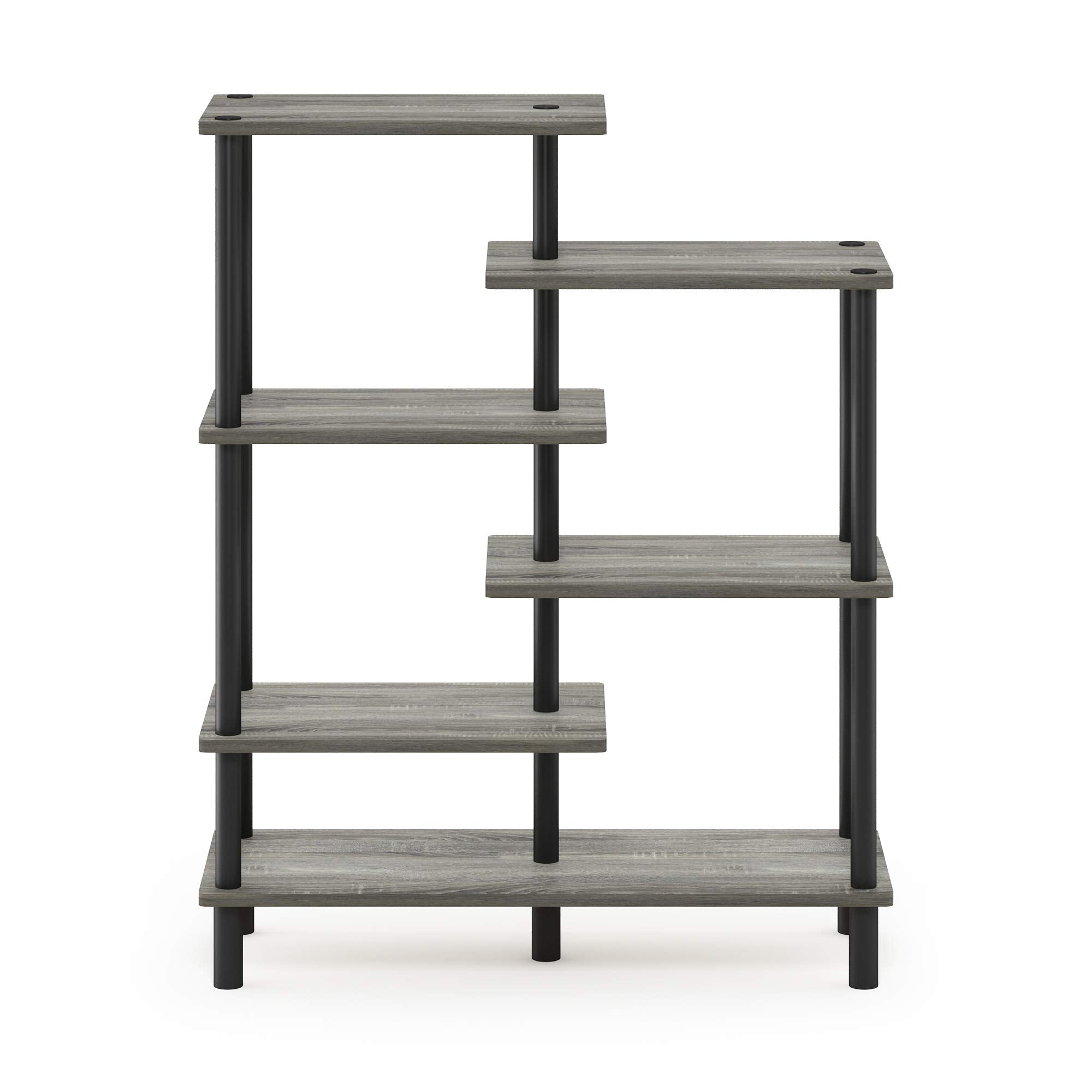 Furinno Turn-N-Tube 4-Tier Design Display Rack, Espresso/Black