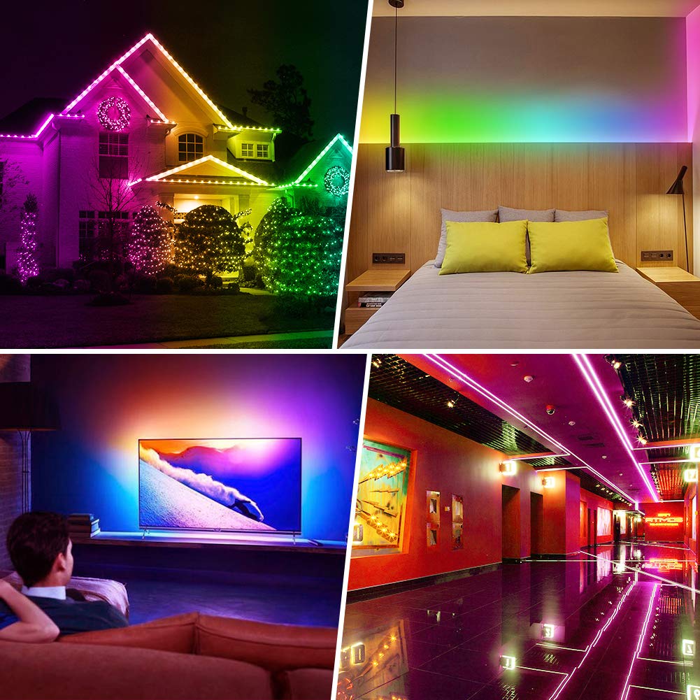 Battery Operated LED Strip Lights RGB Battery Powered Led Strip Lights 3 Keys Controller 13.2FT/4M Color Changing Flexible Light for PC TV Mirror Kitchen Cabinet Shelves, Room Decor 2Pcs