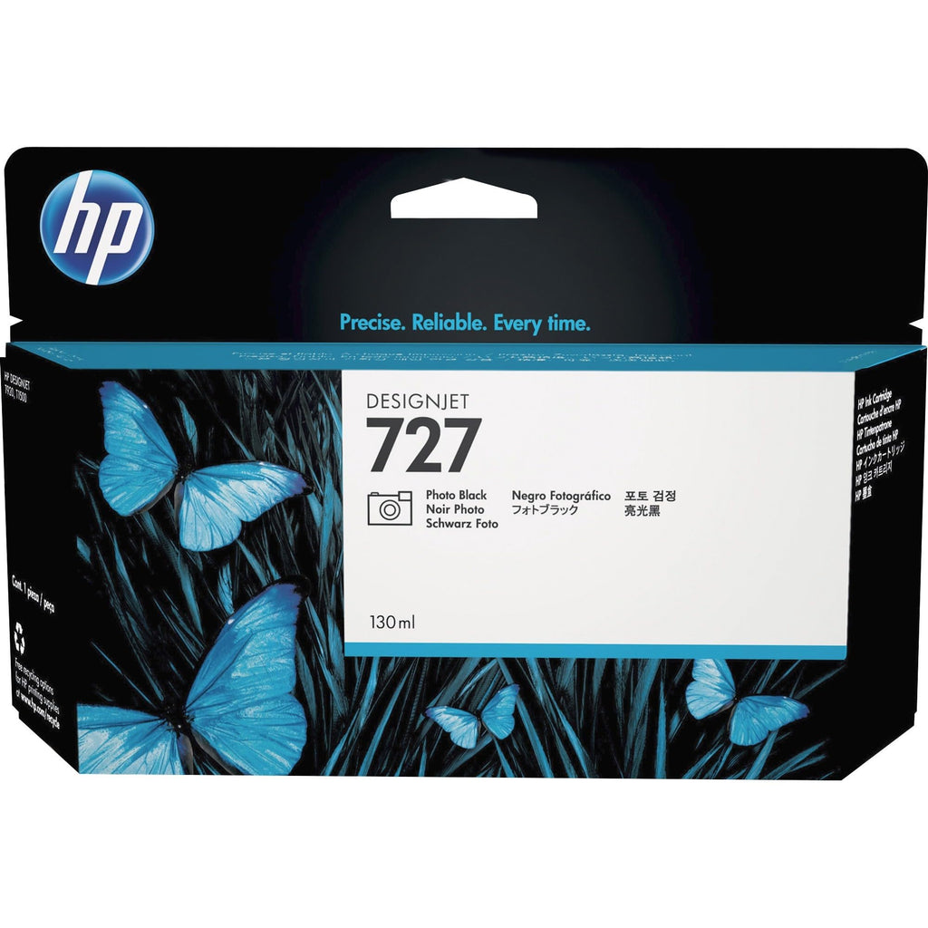 HP 727 Matte Black High-Yield Ink Cartridge, C1Q12A