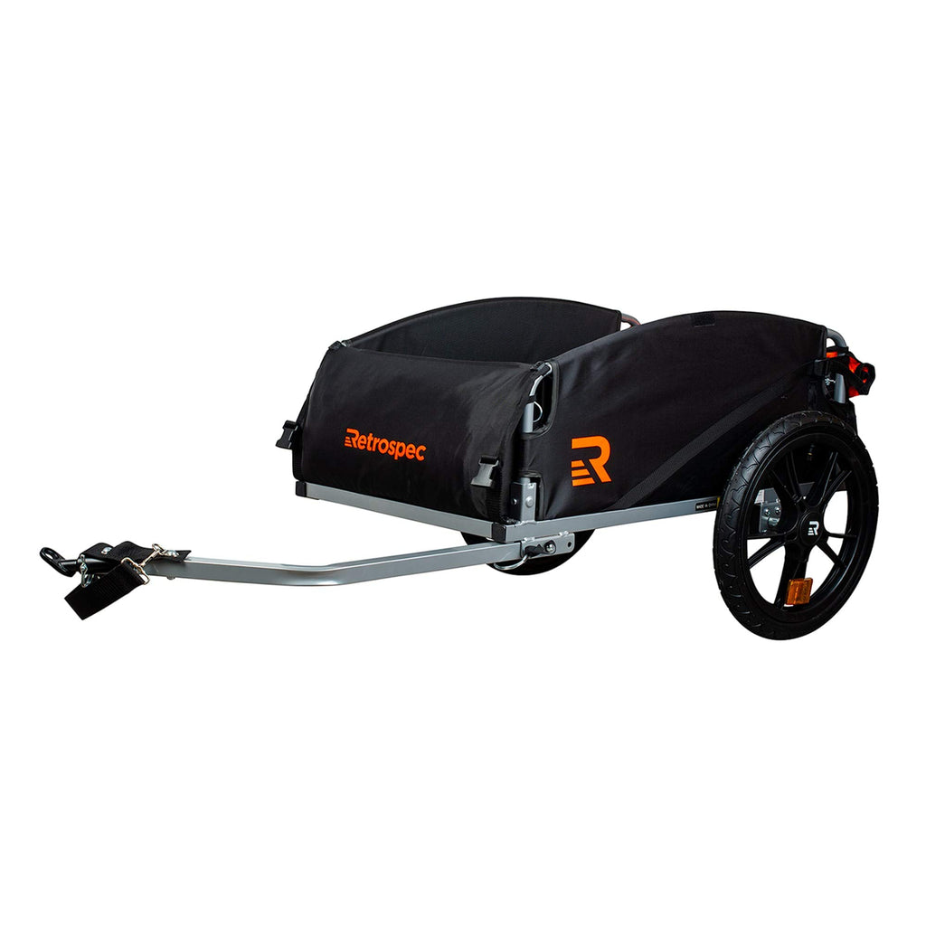 Retrospec Rover Hauler Bike Cargo Trailer - Foldable Frame with Weather-Resistant Fabric & 80lb Capacity - Universal Bike Trailer for 20-29in Wheels - Includes Safety Flag & D-Ring Anchors