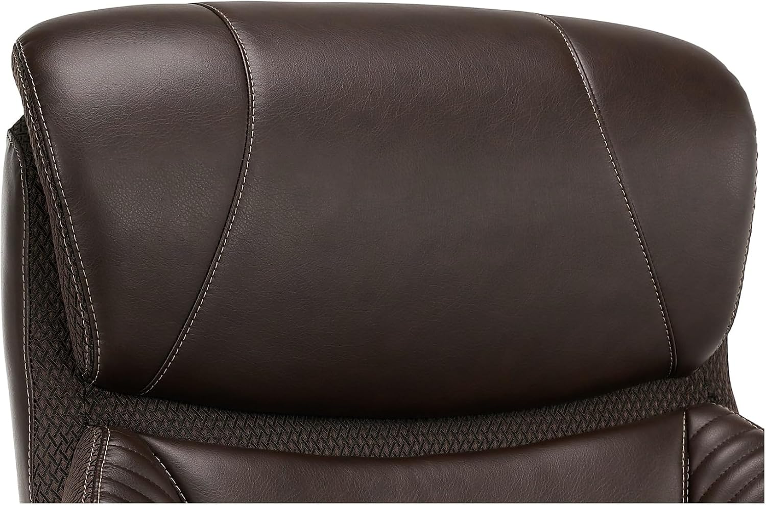 iComfort i6000 Series Big & Tall Ergonomic Bonded Leather High-Back Executive Chair, Brown/Silver