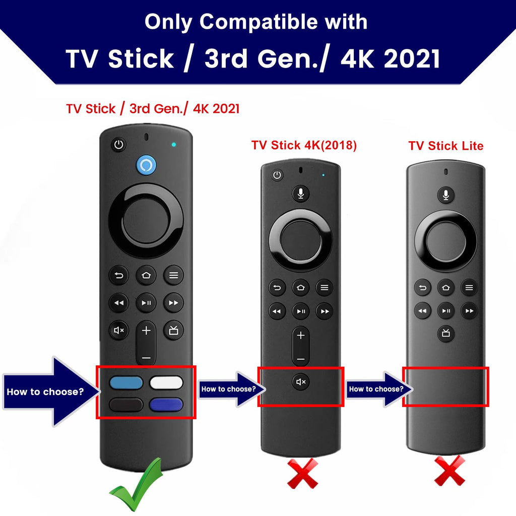2-Pack Glowing Remote Cover, Silicone Protective Case with Lanyard, Glow Blue and Glow Purple, Compatible with Smart TV Remote Controller