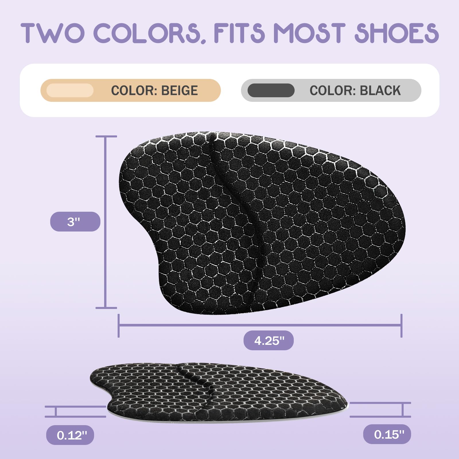 ZAIWOO Metatarsal Pads for Women, Ball of Foot Cushions, Heel Inserts, High Heel Comfort Pads (2 Pairs), Anti Slip, Invisible Design