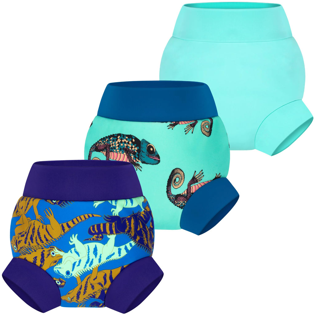 BIG ELEPHANT Baby Swim Diapers 3pcs, Reusable Adjustable Washable Waterproof Swimming Diaper for Boy's and Girl's 6Months - 5 Years