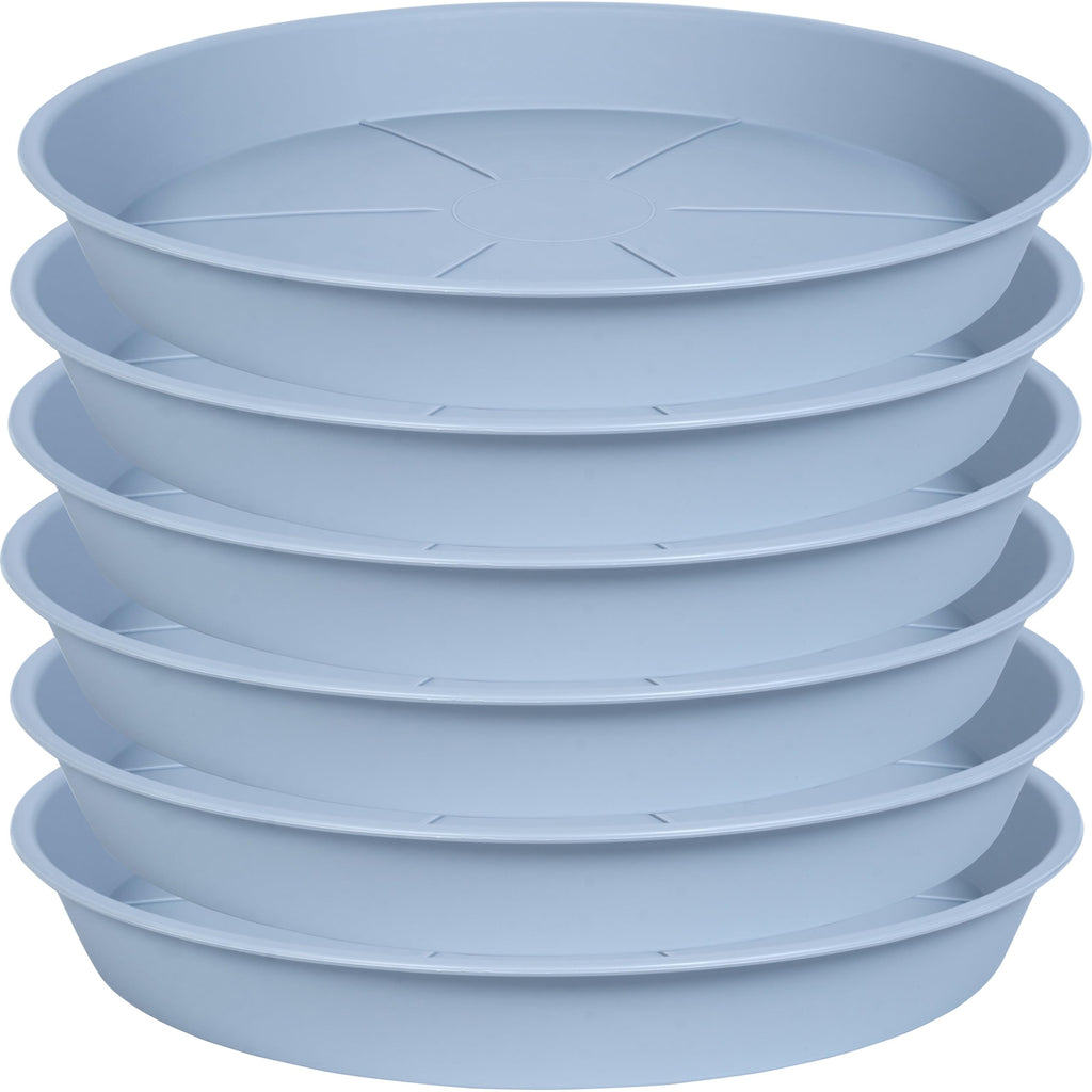 OVZILKI 6 Pack of Plant Saucer Tray 4 6 8 10 12 14 17 19 22 25 inch, Heavy Duty Plastic Pot Plant Drip Trays Saucers for Indoors Outdoor, Plant Water Tray for Planters 3-5" (4", Beige)