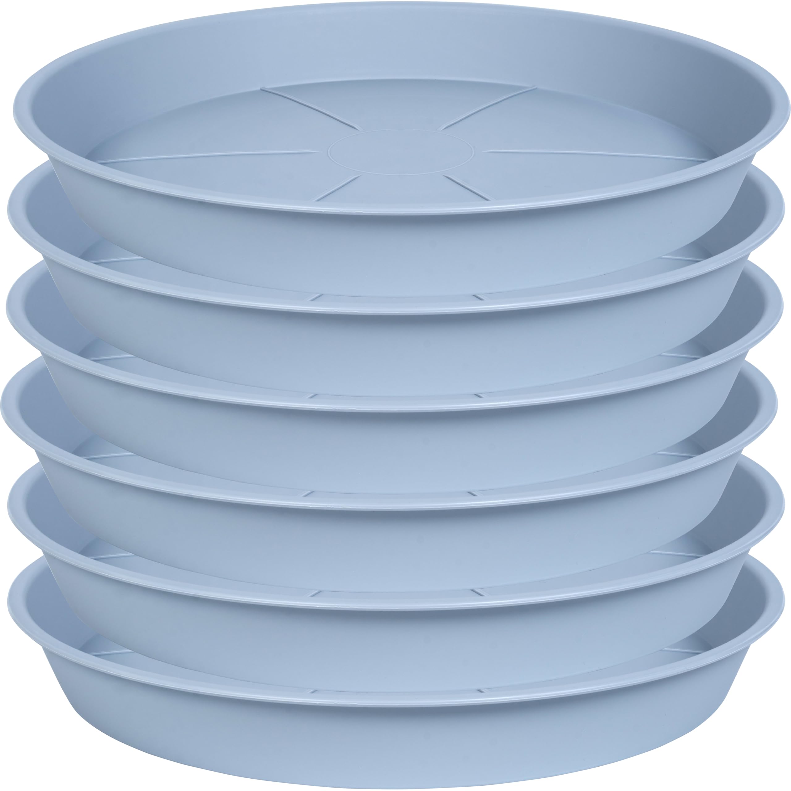 OVZILKI 6 Pack of Plant Saucer Tray 4 6 8 10 12 14 17 19 22 25 inch, Heavy Duty Plastic Pot Plant Drip Trays Saucers for Indoors Outdoor, Plant Water Tray for Planters 3-5" (4", Beige)