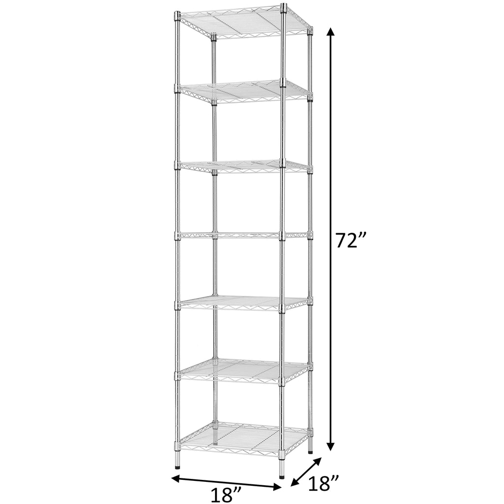 Finnhomy Heavy Duty 5 Tier Wire Shelving Unit, 18x18x59-inches 5 Shelves Storage Rack, Metal Shelving with Thicken Steel Tube, NSF Certified, Chrome