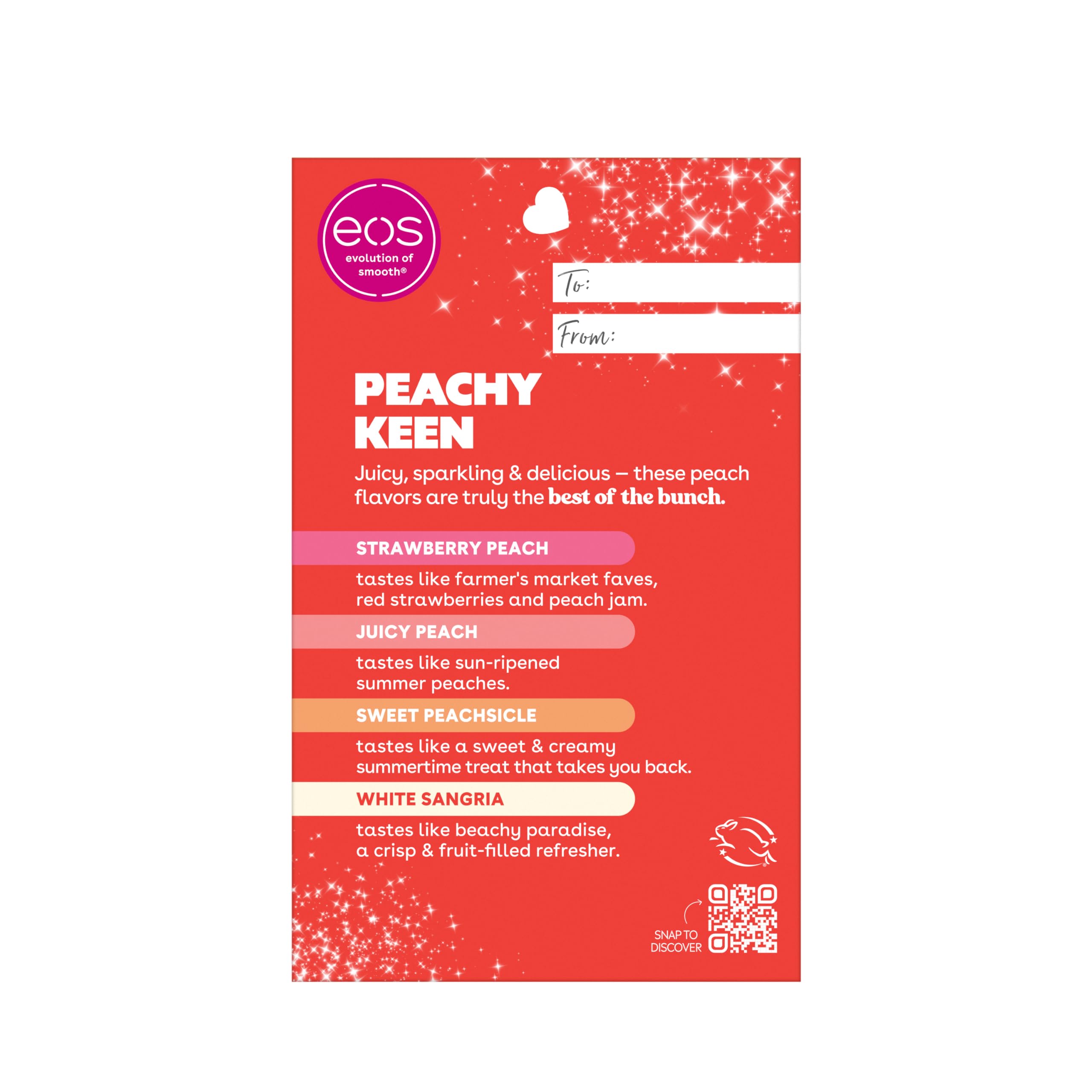 eos Lip Balm Gift Set- Peachy Keen, Limited Edition, Moisturizing Lip Care with Shea Butter for All-Day Moisture, 0.14 oz, 4-Pack