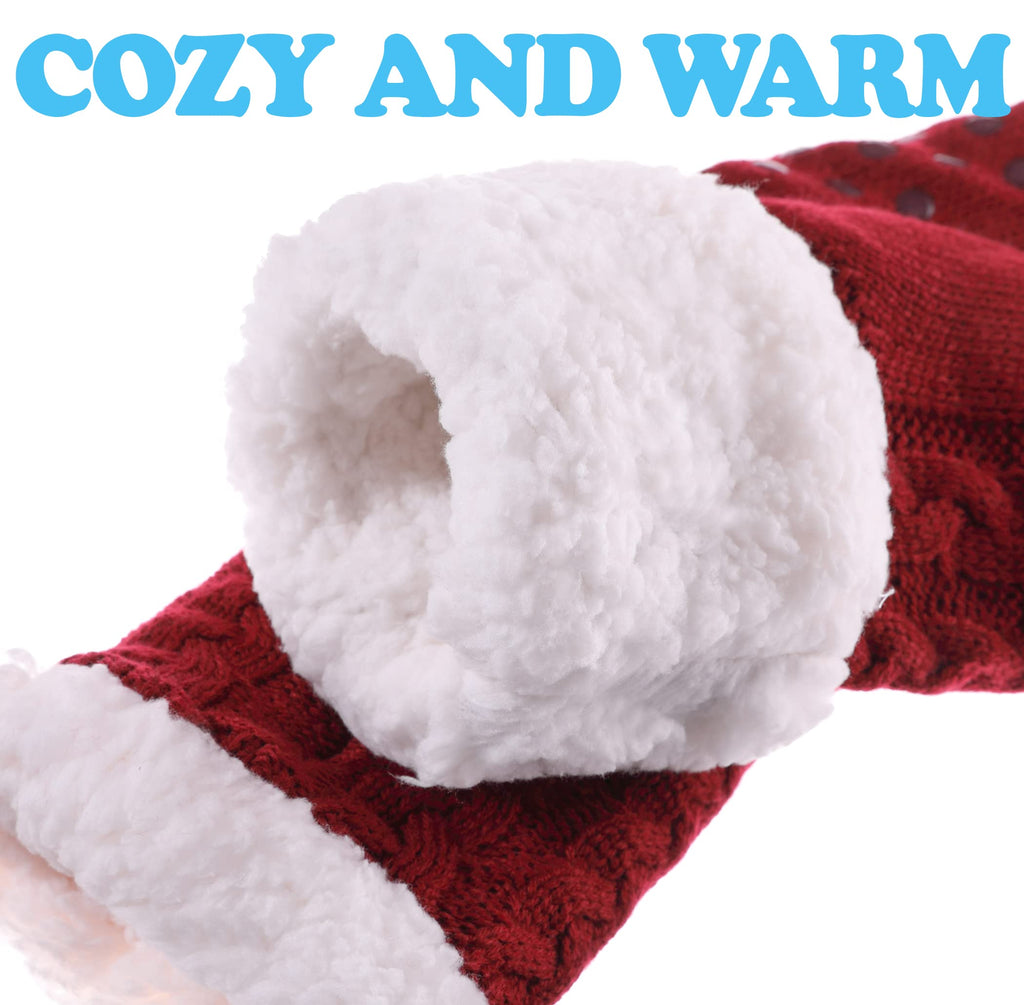 SDBING Women's Winter Super Soft Warm Cozy Fleece Lined Fuzzy Slipper Socks with Grippers