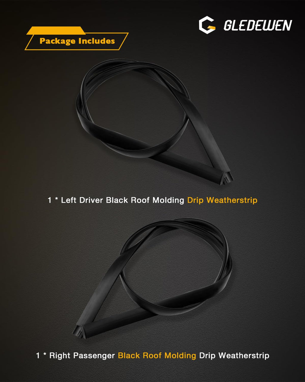 Window Trim Seal, Compatible with 1996-2002 Toyota 4Runner 4-Door, Window Molding Weather Stripping Belt Set, 68161-35010, 68162-35010, 68163-35010, 68164-35010, Door Weatherstrip Rubber Moulding 4PCS