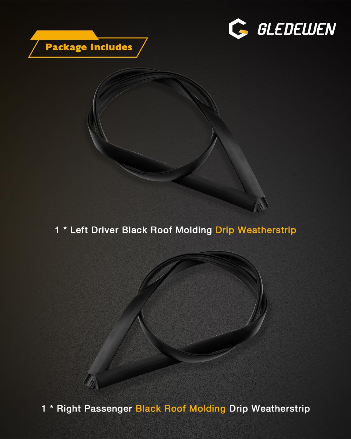 Window Trim Seal, Compatible with 1996-2002 Toyota 4Runner 4-Door, Window Molding Weather Stripping Belt Set, 68161-35010, 68162-35010, 68163-35010, 68164-35010, Door Weatherstrip Rubber Moulding 4PCS