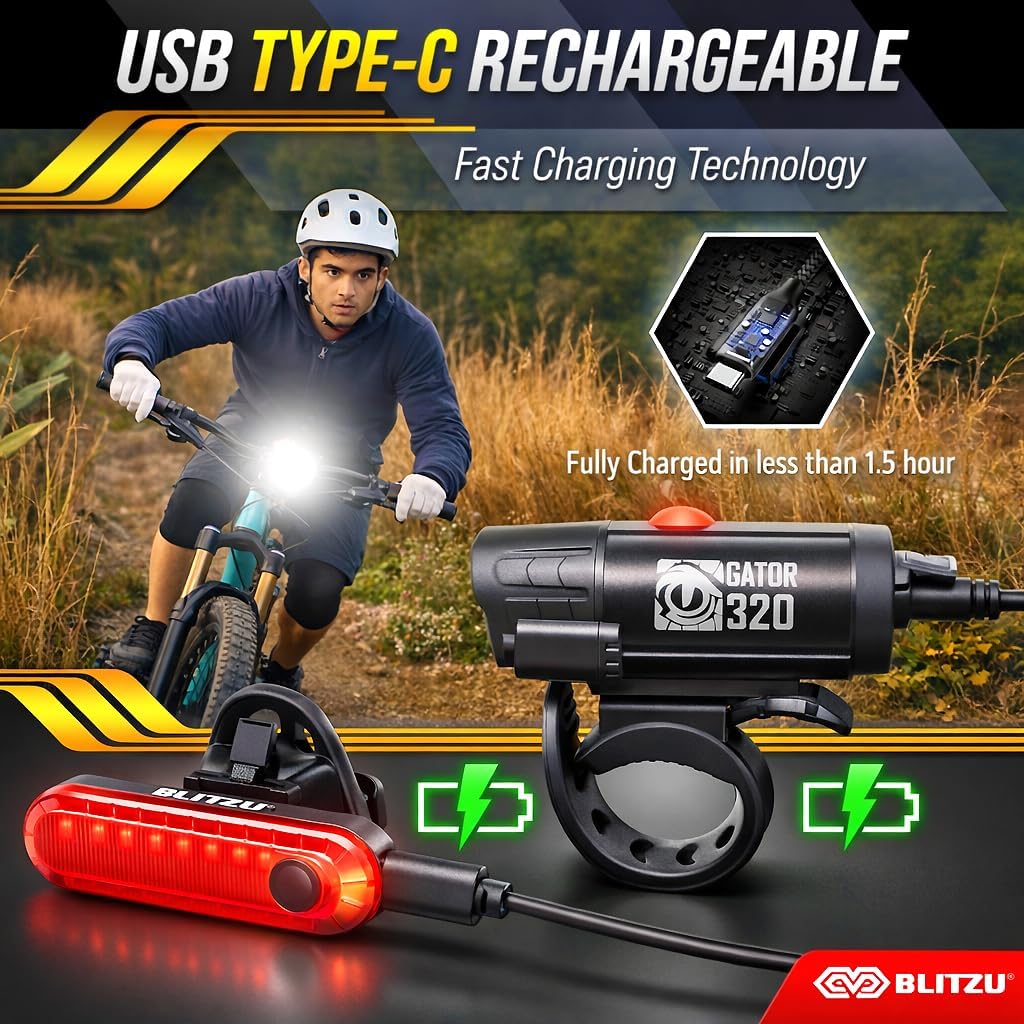 Bike Lights for Night Riding with Bell, Super Bright Bicycle Reflectors, USB Rechargeable Bike Lights Front and Back, Water-Resistant, 4+5 Modes Headlight Taillight Set for Safety, Men, Women & Kids