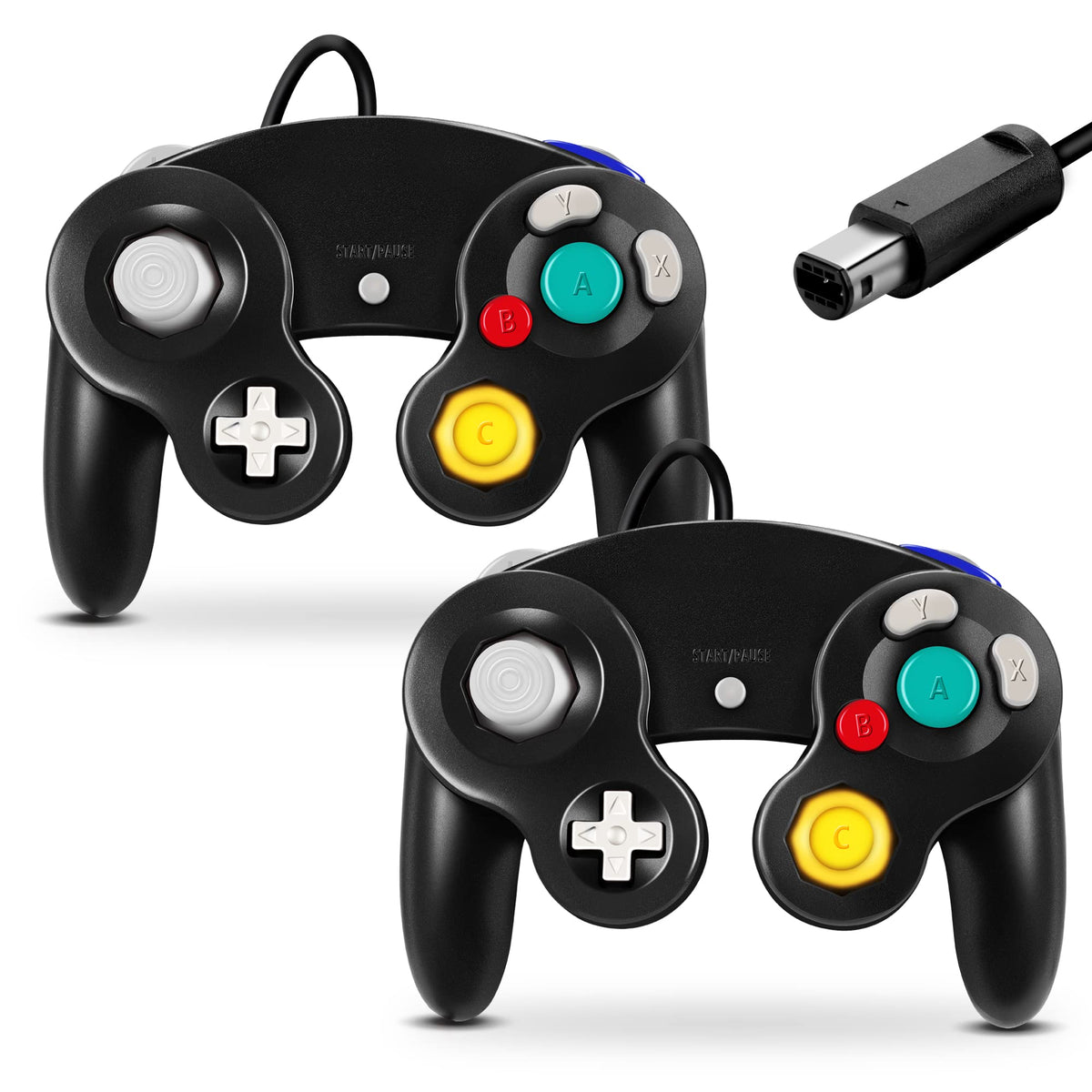 FIOTOK Gamecube Controller, Classic Wired Controller for Wii Nintendo Gamecube (Black)