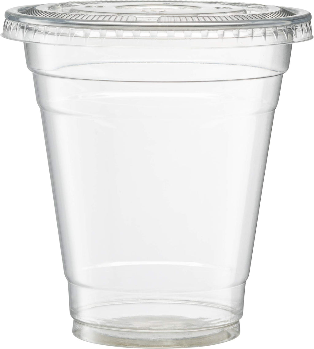 Crystal Clear PET Cups for Iced Coffee,Milkshake, Cold Drinks, Slush, Smoothy's, Slurpee, Ice cream, Dessert, Party's, Plastic Disposable Cups (50, 12 oz)