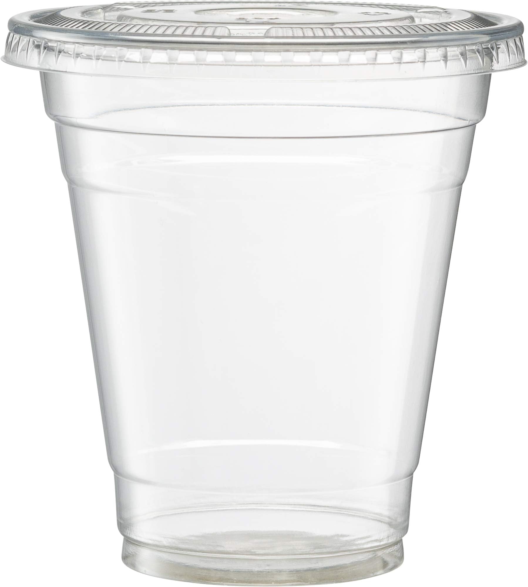 Crystal Clear PET Cups for Iced Coffee,Milkshake, Cold Drinks, Slush, Smoothy's, Slurpee, Ice cream, Dessert, Party's, Plastic Disposable Cups (50, 12 oz)