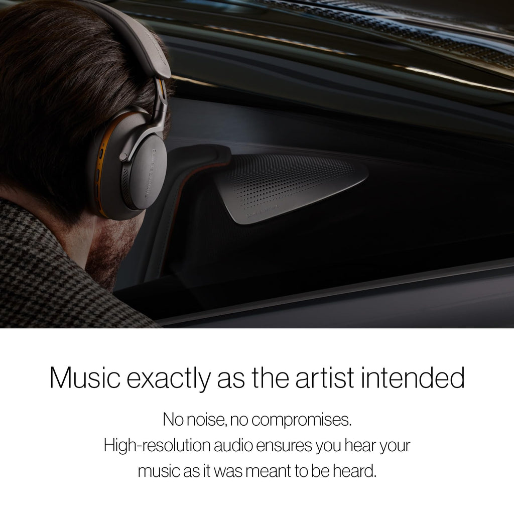 Bowers & Wilkins Px8 Over-Ear Headphones Wireless Bluetooth Noise Cancelling, Luxurious Materials, 30-Hour Battery Life, 15-Min Quick Charging, Black