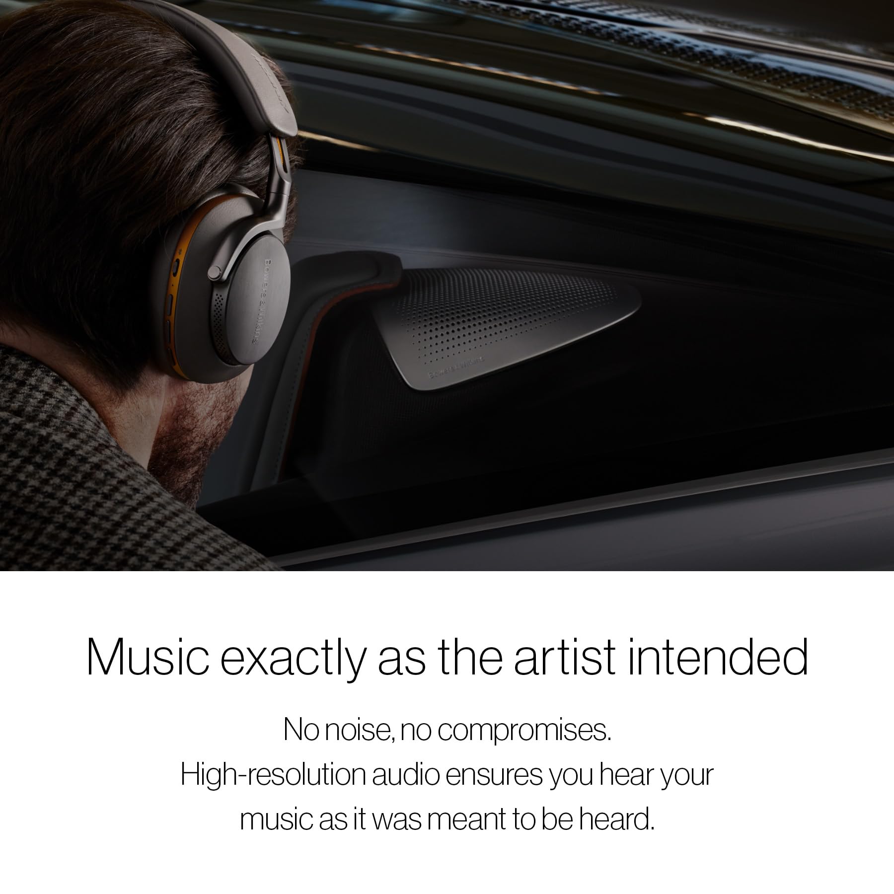 Bowers & Wilkins Px8 Over-Ear Headphones Wireless Bluetooth Noise Cancelling, Luxurious Materials, 30-Hour Battery Life, 15-Min Quick Charging, Black