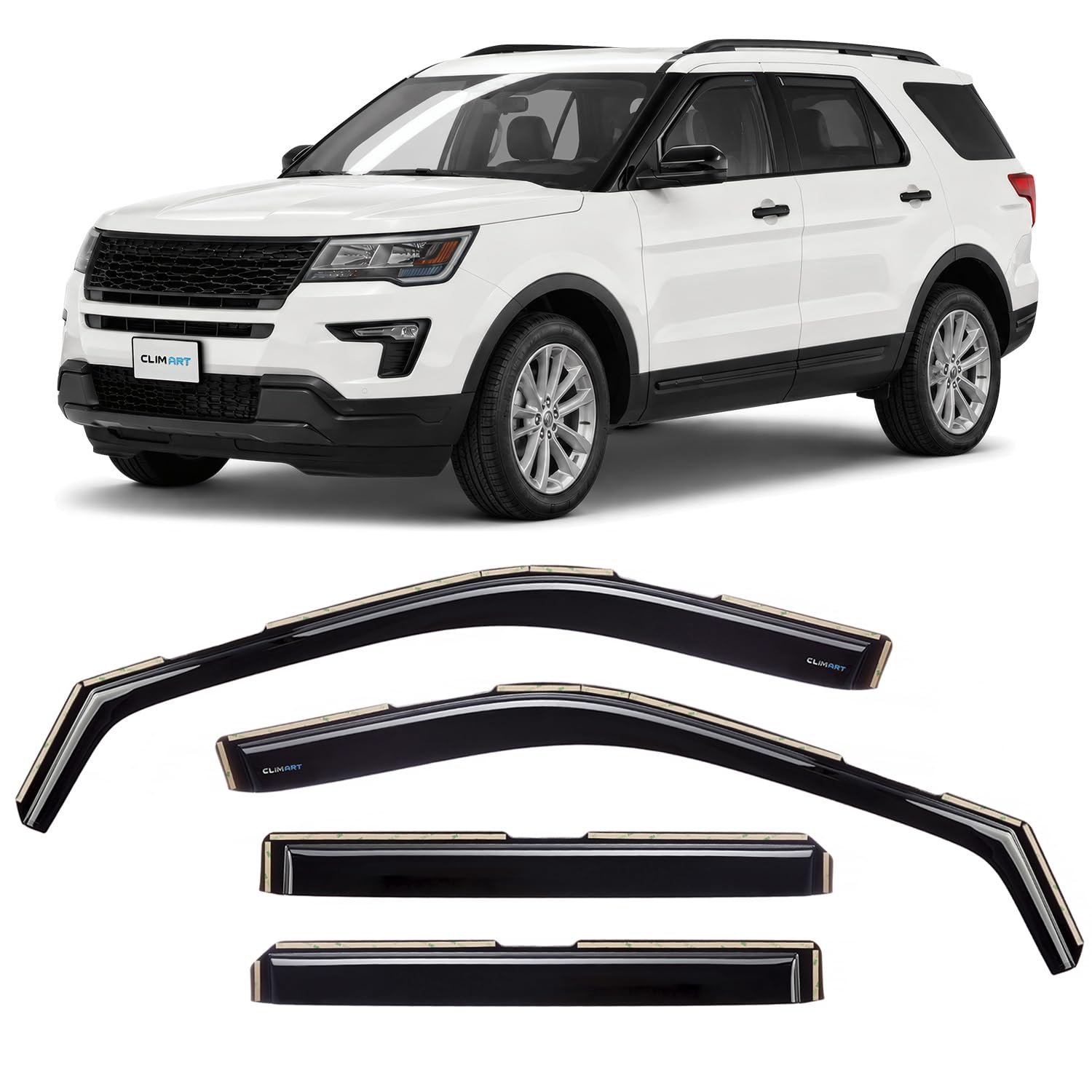 CLIM ART in-Channel Incredibly Durable Rain Guards for Honda Accord 2013-2017 Sedan, Original Window Deflectors, Vent Window Visors, Vent Deflector, 4 pcs. - 613274