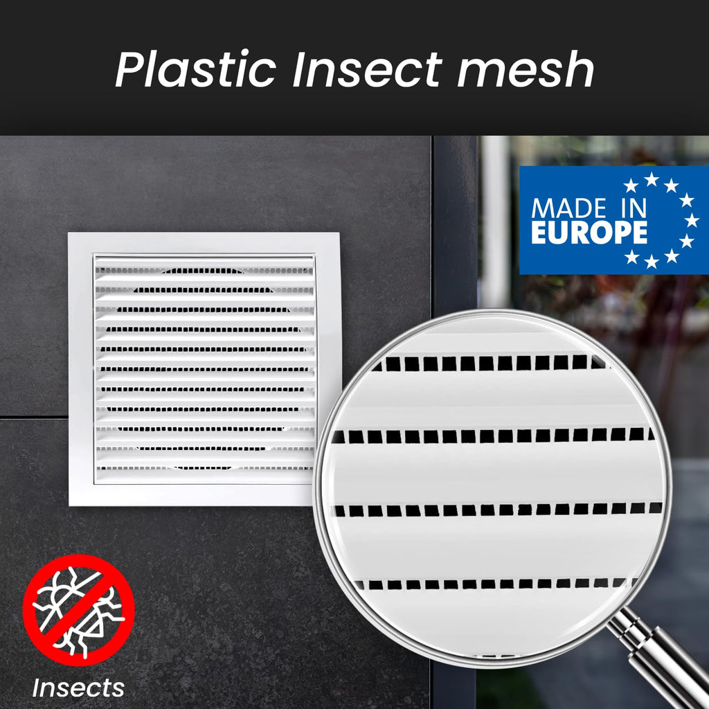 Repa Market 4 Inch Anthracite Dryer Vent Hood/Duct Cover for Walls or Ceiling/ABS Plastic Louvered Air Grille with Built-In Mesh Screen/Exhaust and Dryer Vent Covers for Indoor & Outdoor Use