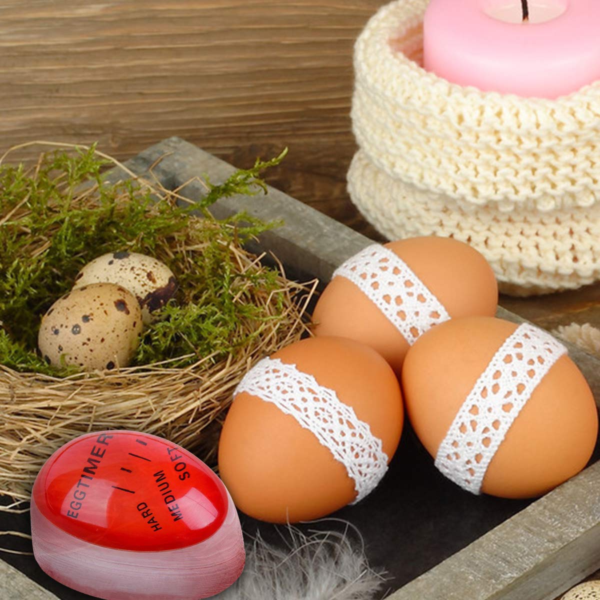 Lasubst Egg Timer for Boiling Eggs that Changes Color When Done, Blue