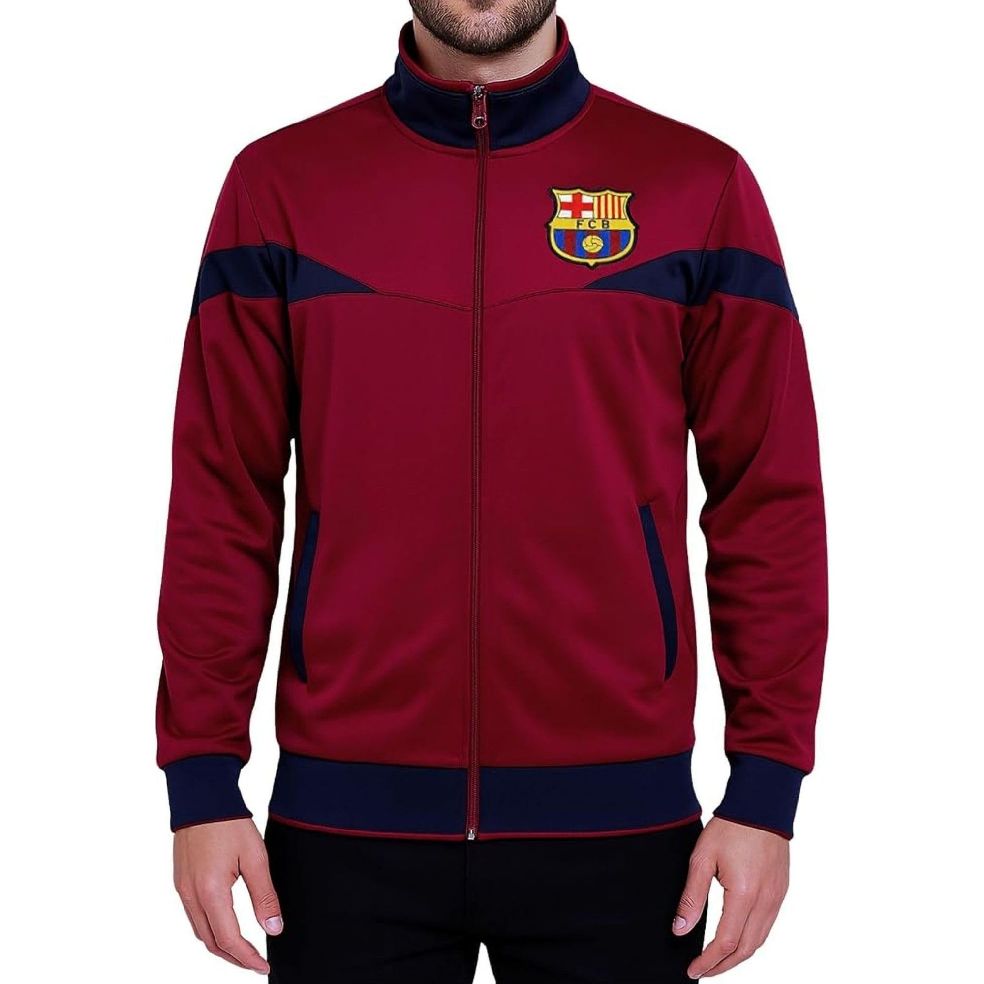 Icon Sports Officially Licensed FC Barcelona Soccer Track Jacket - Unisex Adult