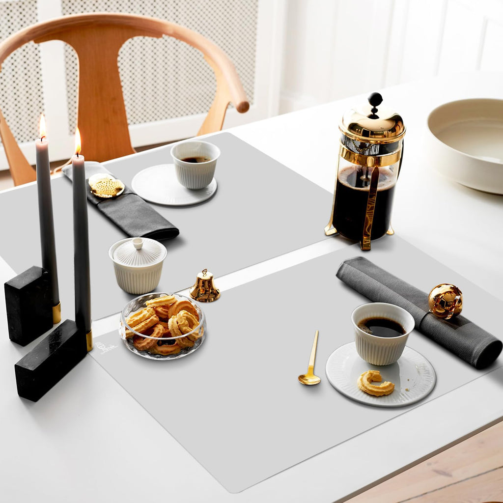 Thick Silicone Counter Mat Large 23.4"by15.6", Heat Resistant Mat for Kitchen Table/Countertop Protector/Non Stick Pastry Baking Placemats, Silicone Pad for Crafts Kids, Super Kitchen Black