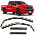 Voron Glass in-Channel Extra Durable Rain Guards for Trucks Chevrolet (Chevy) Silverado/GMC Sierra 2014-2018 Crew Cab, Window Deflectors, Vent Window Visors, 4 Pieces - 220009