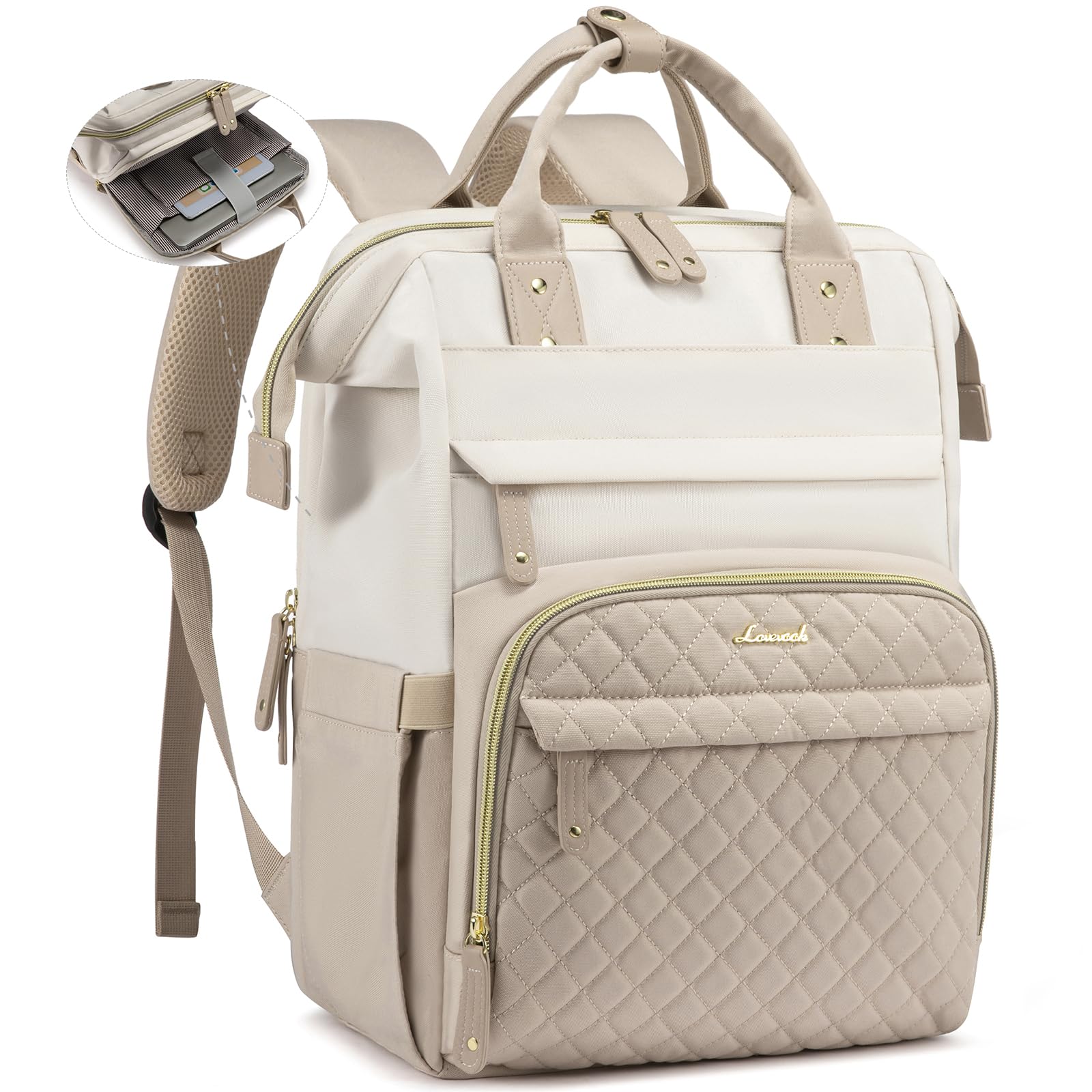 LOVEVOOK Laptop Backpack for Women, 15.6 inch Waterproof Nurse Bag Teacher Work Backpack Purse for Women, Travel Computer Backpack for College Office Business Ladies