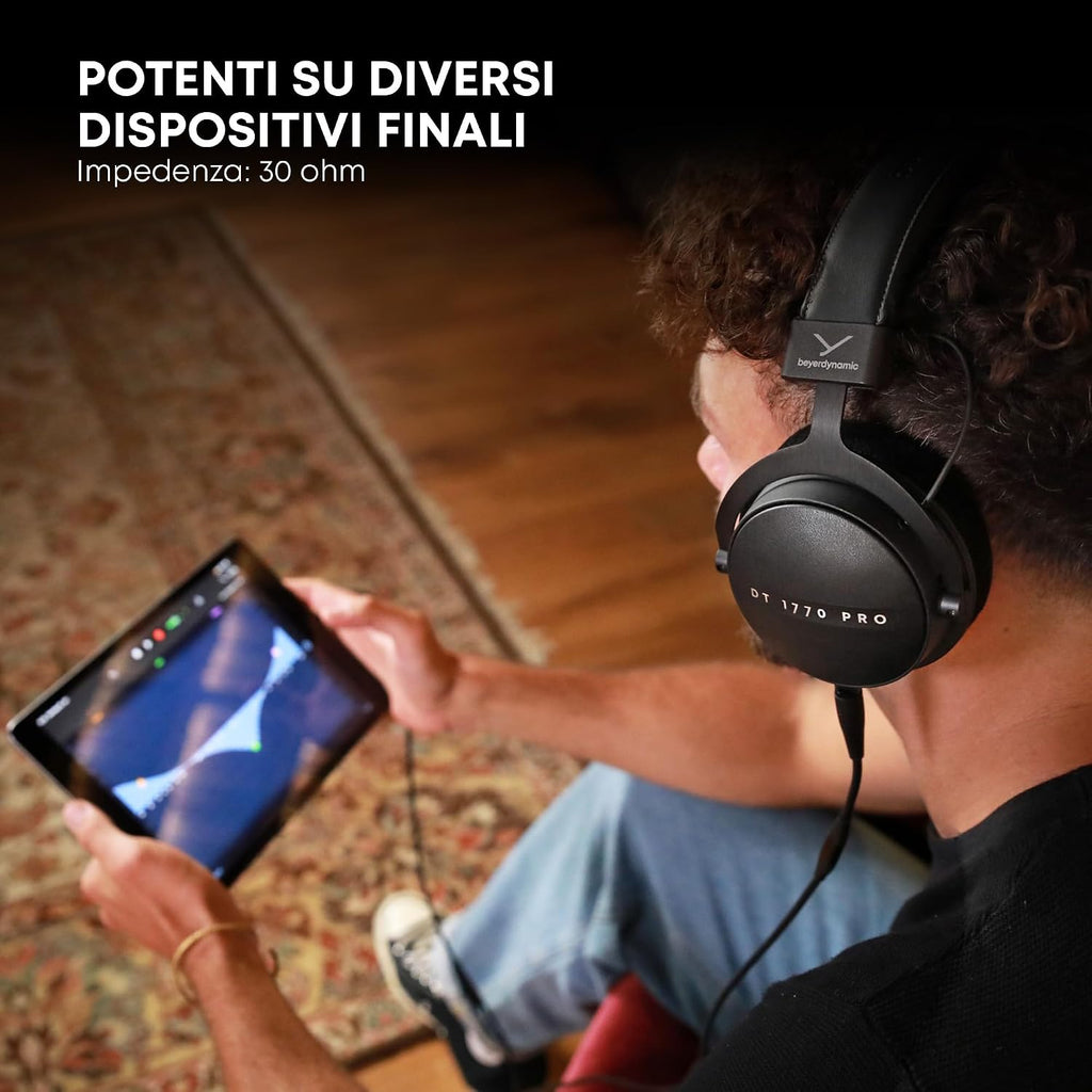 beyerdynamic DT 1770 PRO MKII Wired Over-Ear Headphones, 30 Ohm, Closed-Back Professional Recording Studio Monitor. 2 Detachable Cables, Velour & Leatherette Ear Pads, Handmade in Germany. Black