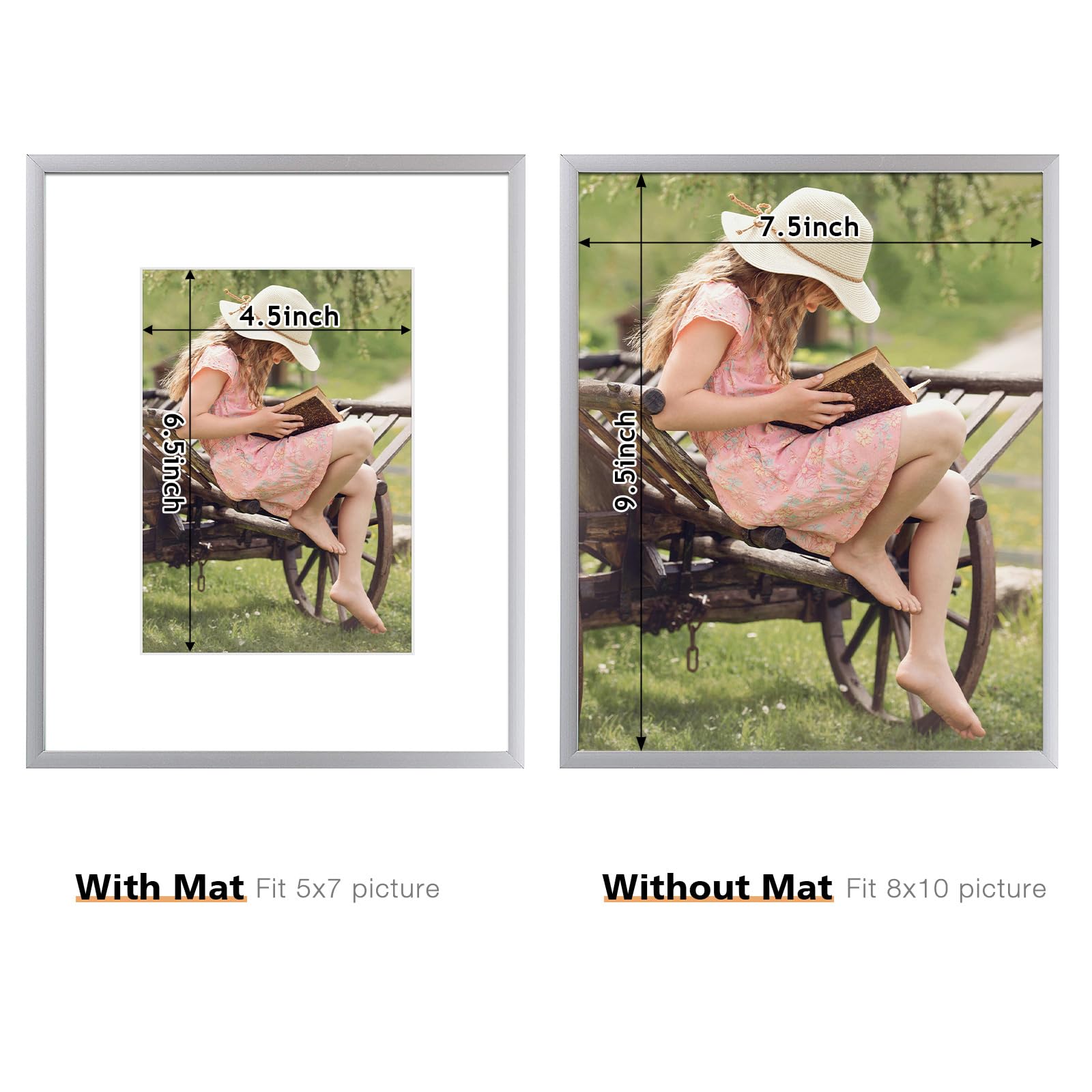 Frametory, 6x8 Aluminum Picture Frame - 6 x 8 Black Frame with Removable Mat for 5 x 7 Photo - 6 by 8 Durable Metal Frame with Real Glass - Sawtooth Hanger for Easy Wall Display - 1 Pack