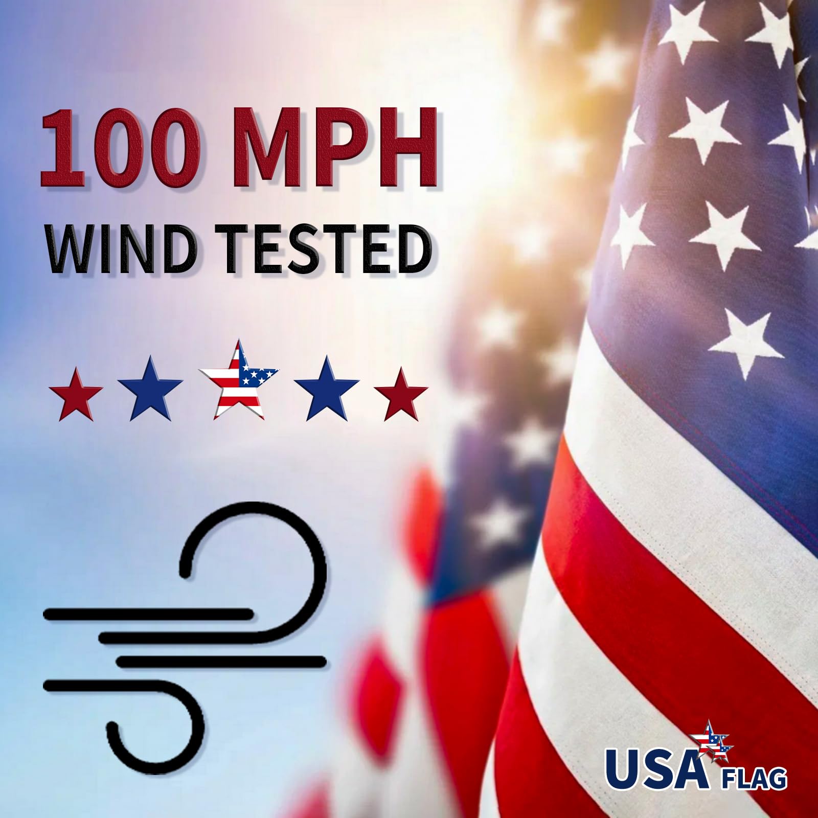 20FT Heavy Duty Flag Pole, 12-Gauge Aluminum, 100MPH Wind Tested | Extra Thick Residential & Commercial Flagpole Kit for Outside House – Includes USA Flag & All Hardware to Fly Two Flags