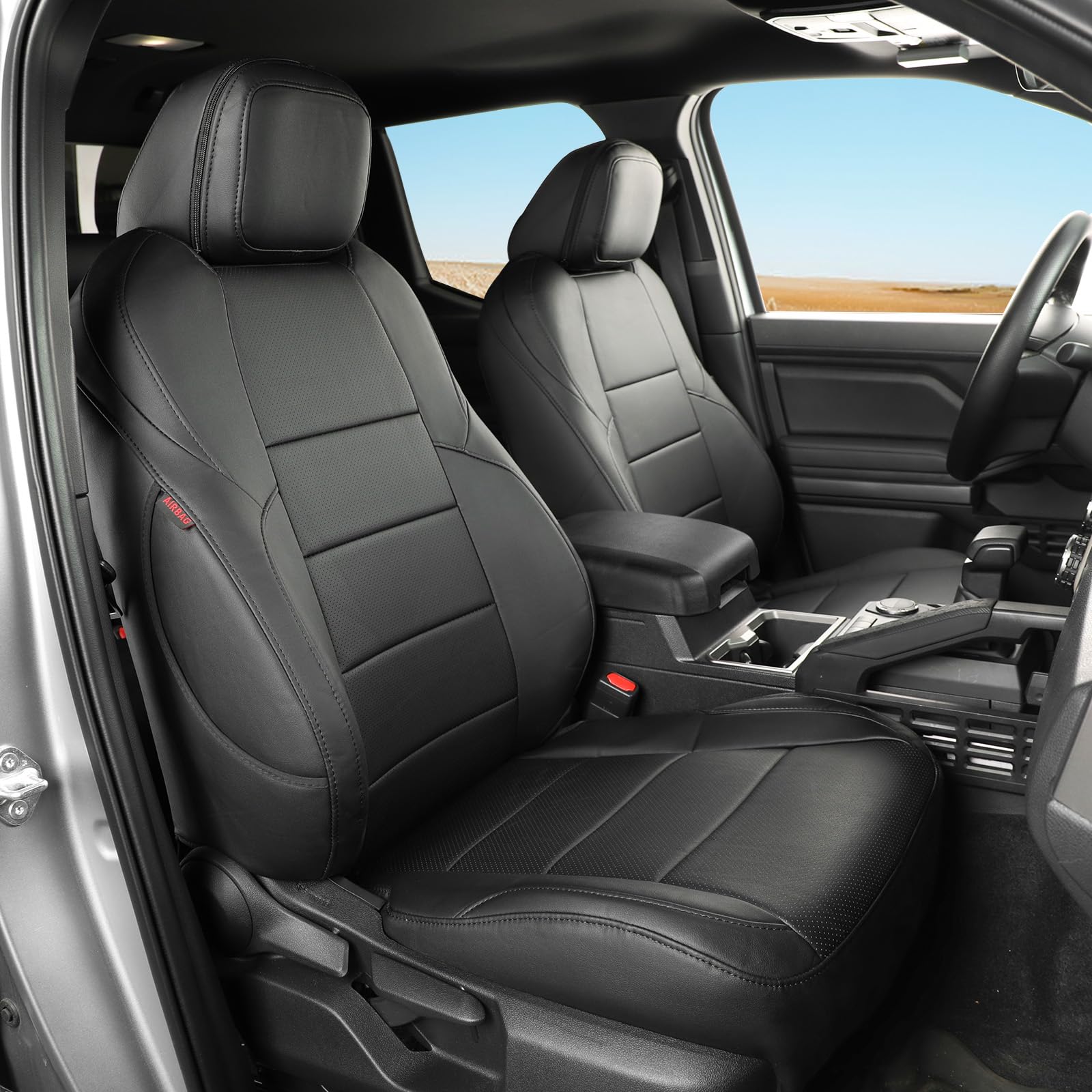 coverdream Front Seat Covers Custom Fit for Toyota Tacoma 2016 2017 2018 2019 2020 2021 2022 2023 SR SR5 TRD Series,Limited Pickup Truck,Breathable Seat Protector,Fit Like A Glove (Gray,2-Pack Only)