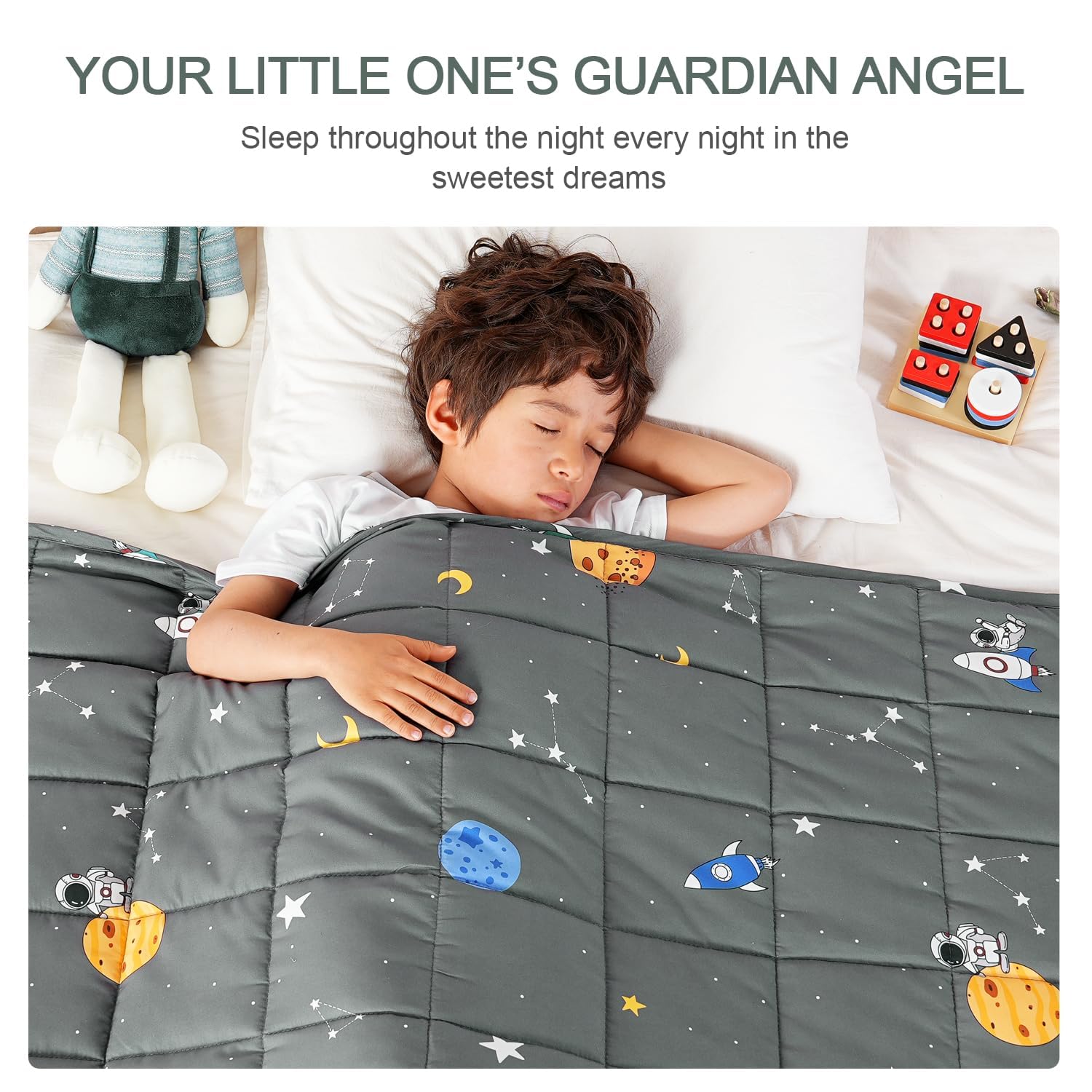Mr. Sandman Weighted Blanket 3 Pounds Washable, Best for 20-40lb Breathable Cotton Heavy Blanket with Nontoxic Glass Beads - 36" x 48" Cute Cat